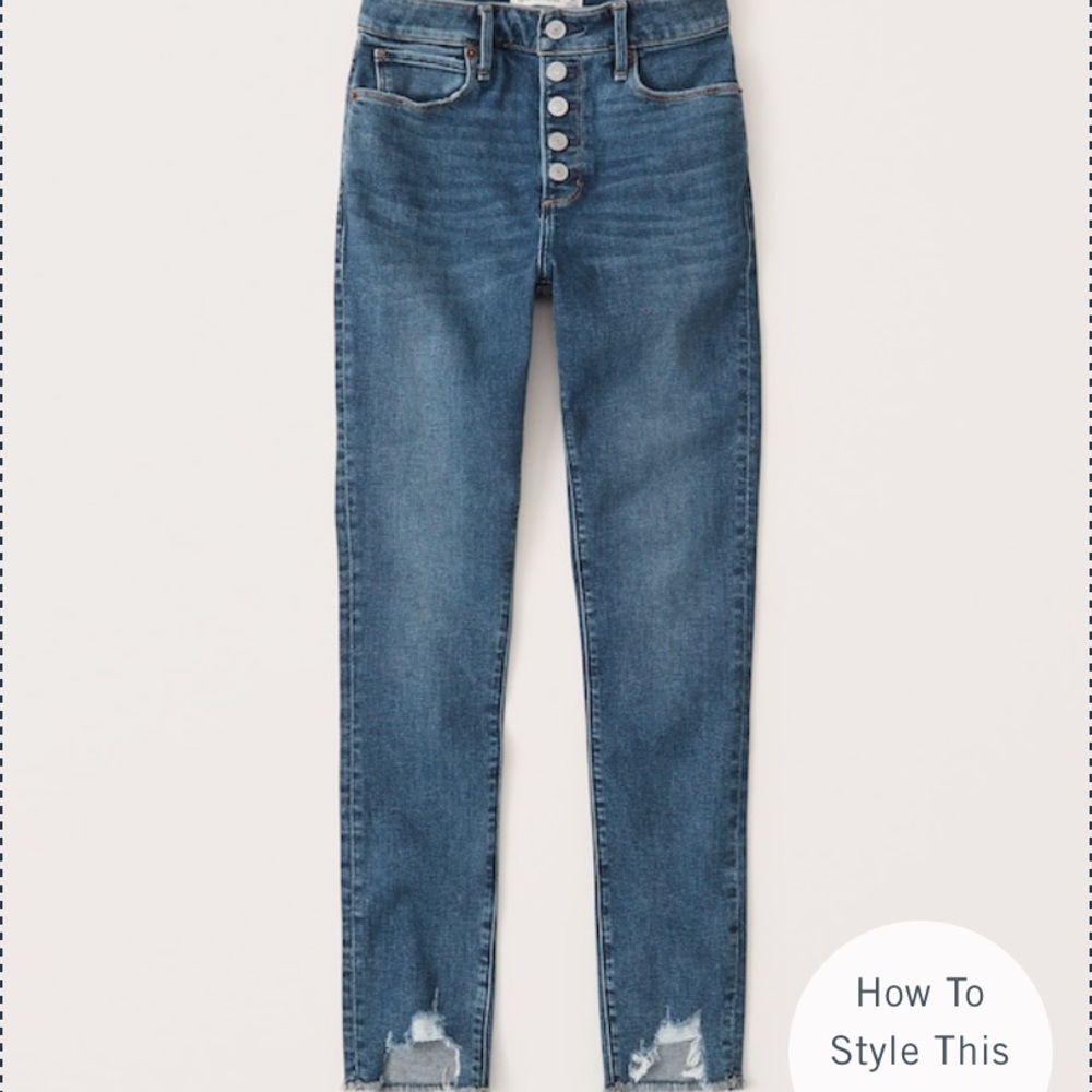 Ripped High Rise Super Skinny Ankle Jeans